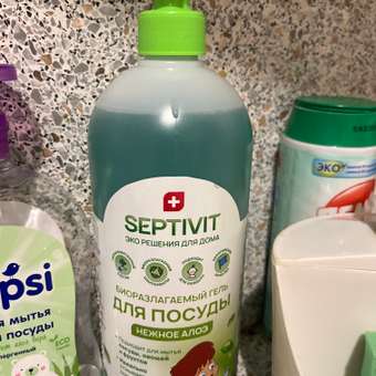 Средство для мытья посуды SEPTIVIT Нежное алое 1л: отзыв пользователя Детский Мир