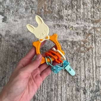 Прорезыватель ROXY-KIDS Bunny teether универсальный на держателе цвет горчичный: отзыв пользователя Детский Мир