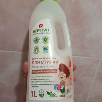 Гель для стирки SEPTIVIT Premium для всех видов тканей с ароматом Миндальное молочко 1л: отзыв пользователя Детский Мир