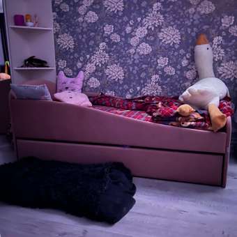 Кровать детская Бельмарко Letmo с ящиком Велюр Пудровый: отзыв пользователя Детский Мир