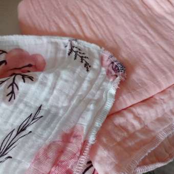Пеленка муслиновая inlovery для новорожденных цветы/персик 90х130см 2 шт.: отзыв пользователя Детский Мир