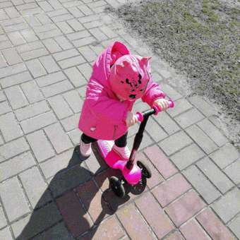 Самокат Дерзкий для девочки 1-5 лет BABY Старт бесшумный трехколесный розовый: отзыв пользователя Детский Мир