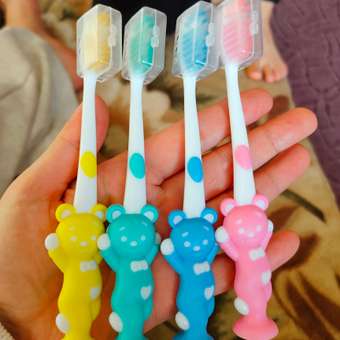 Зубные щетки для детей Uniglodis 4 шт разноцветные: отзыв пользователя Детский Мир