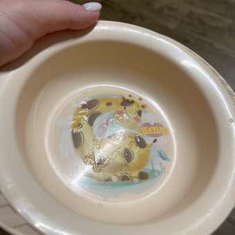 Набор посуды Полимербыт Giraffix тарелка на присосе+кружка 0.2л 4342211: отзыв пользователя Детский Мир