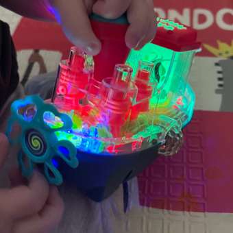 Корабль прозрачный BalaToys С шестеренками светящийся музыкальный: отзыв пользователя Детский Мир
