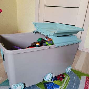 Ящик для игрушек Пластишка на колесах 66.5л светло-бежевый: отзыв пользователя Детский Мир