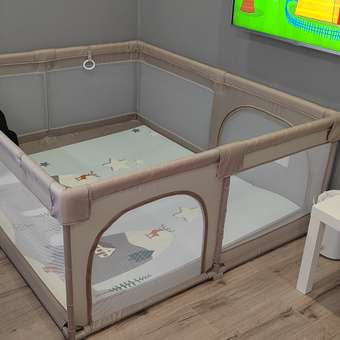 Манеж BabyCare игровой RANCHO 180*150 тёпло серый: отзыв пользователя Детский Мир