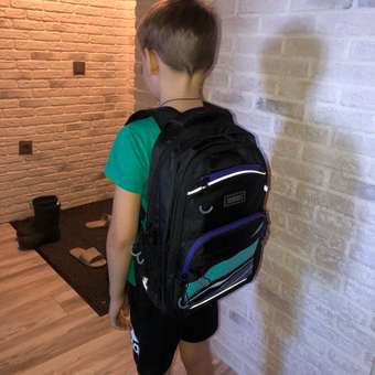 Рюкзак школьный Grizzly Волны Черный-Фиолетовый RB-054-2/1: отзыв пользователя Детский Мир