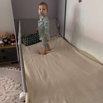 Барьер защитный для кровати Baby Safe Ушки 150х66 серый: отзыв пользователя Детский Мир