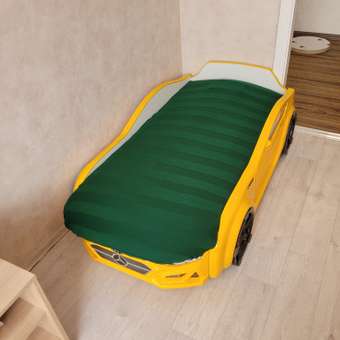 Детская кровать машина Baby ДМ ROMACK желтая 150х70 см с подсветкой фар и матрасом: отзыв пользователя Детский Мир