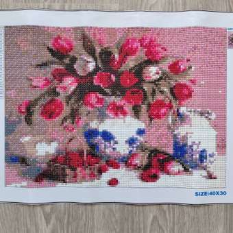Алмазная мозаика Seichi Тюльпаны с вишней 30х40 см: отзыв пользователя Детский Мир