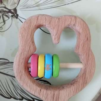 Деревянная Погремушка Mag Wood Зайчик с цветными деталями для новорожденных: отзыв пользователя Детский Мир