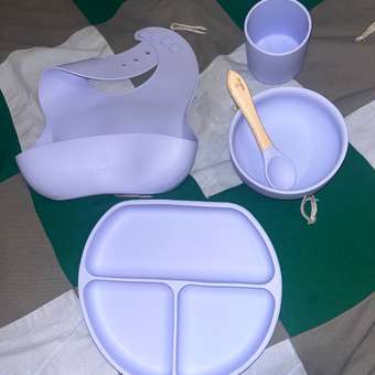 Набор силиконовой посуды KAZOKU Фиалковый: отзыв пользователя Детский Мир