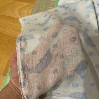 Пеленка Babyton ситцевая Дельфины Голубая 1261: отзыв пользователя Детский Мир