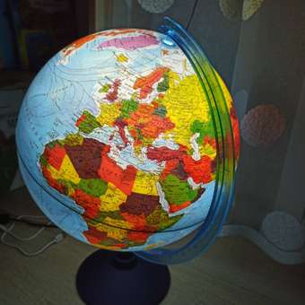 Глобус Globen Земля физико-политический 32 см с подсветкой: отзыв пользователя Детский Мир