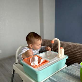 Набор игровой Happy Baby Раковина Wash and play 15предметов Мятный 331869: отзыв пользователя Детский Мир