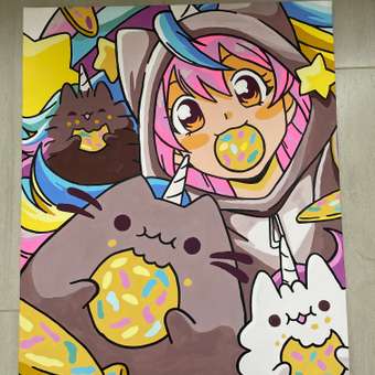 Картина по номерам Art on Canvas Котики аниме холст на подрамнике 40х50 см: отзыв пользователя Детский Мир
