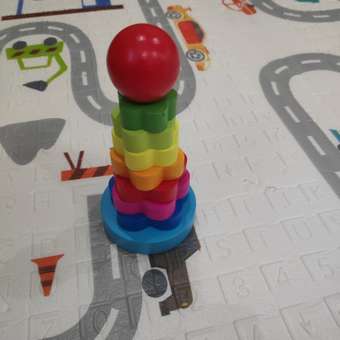 Пирамидка Mapacha развивающая игрушка мелкая моторика монтессори. Цветочек 13 см.: отзыв пользователя Детский Мир