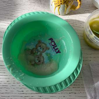 Набор посуды Полимербыт Polly тарелка на присосе+кружка 0.2л 4342222: отзыв пользователя Детский Мир