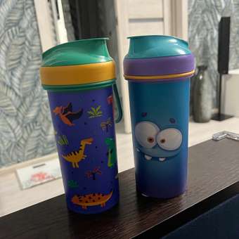 Бутылка детская Пластишка с декором и петлей 400 мл синяя: отзыв пользователя Детский Мир
