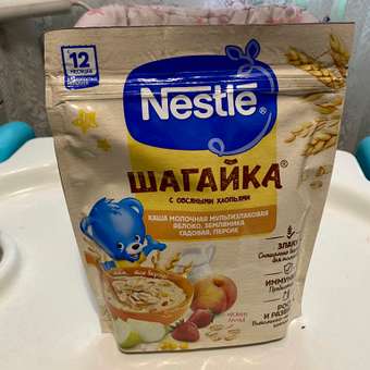 Каша Nestle мультизлаковая яблоко-земляника-персик 190г с 12месяцев: отзыв пользователя Детский Мир