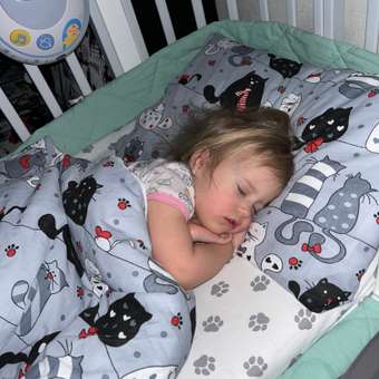 Комплект постельного белья Amarobaby Baby Boom Котики 3предмета Серый: отзыв пользователя Детский Мир