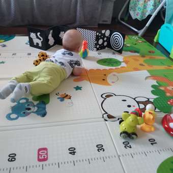 Развивающий коврик детский Mamagoods для ползания складной игровой 150х200 см Котики и жирафы: отзыв пользователя Детский Мир