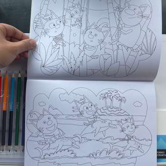 Цветные карандаши и раскраска Три кота набор для рисования и творчества детский 36 страниц 24 цвета: отзыв пользователя Детский Мир