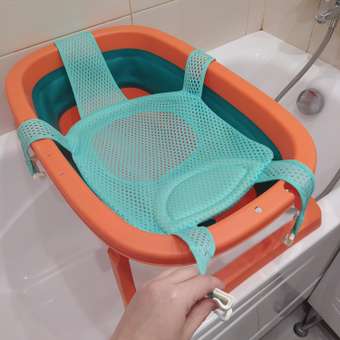 Детская складная ванночка LaLa-Kids Крабик для купания новорожденных оранжевый: отзыв пользователя Детский Мир