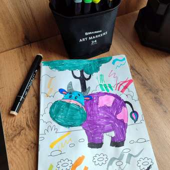 Маркеры для скетчинга Brauberg фломастеры для рисования на бумаге двусторонние набор 24 штуки: отзыв пользователя Детский Мир