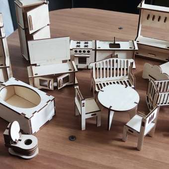 Деревянный конструктор ГРАТ мебель для кукольного домика: отзыв пользователя Детский Мир