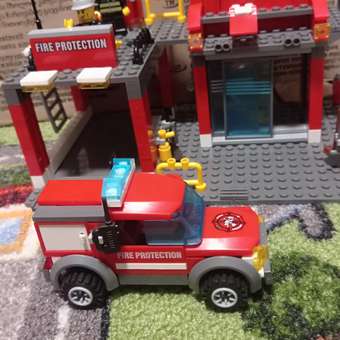 Конструктор для мальчиков BAZUMI пожарная станция с машиной и фигурками подарок ребенку: отзыв пользователя Детский Мир