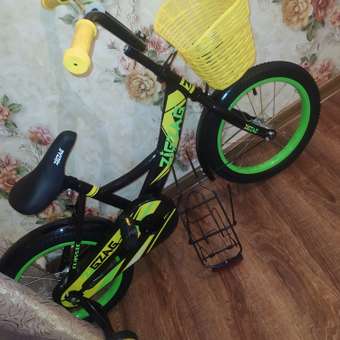 Велосипед ZigZag CLASSIC черный желтый зеленый 16 дюймов: отзыв пользователя Детский Мир
