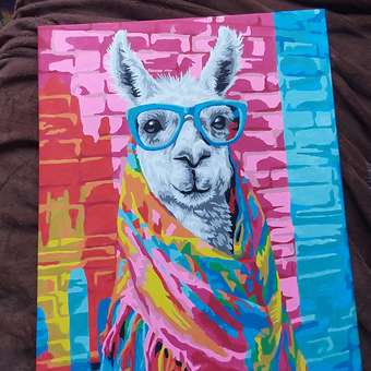 Картина по номерам Art on Canvas холст на подрамнике 40х50 см Стильная лама: отзыв пользователя Детский Мир