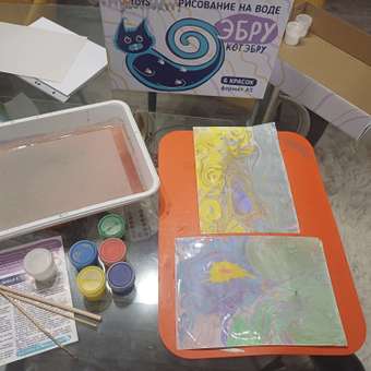 Набор для творчества UPTOYS Рисование на воде эбру 40770 Котэбру формат А5: отзыв пользователя Детский Мир