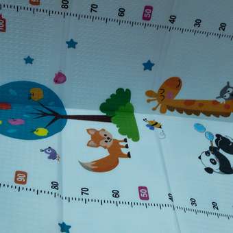 Развивающий коврик детский Mamagoods для ползания складной игровой 120 х 180 Городок и жираф: отзыв пользователя Детский Мир