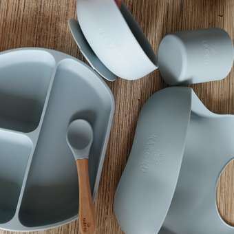 Набор силиконовой посуды KAZOKU Голубая: отзыв пользователя Детский Мир