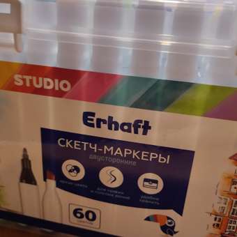Скетчмаркеры Erhaft двусторонние 60 цв.: отзыв пользователя ДетМир