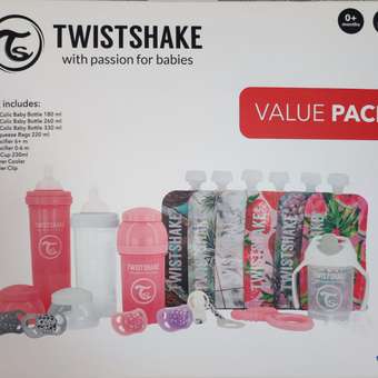 Комплект 16 предметов Twistshake для кормления цвет: Pink / Purple / White: отзыв пользователя Детский Мир