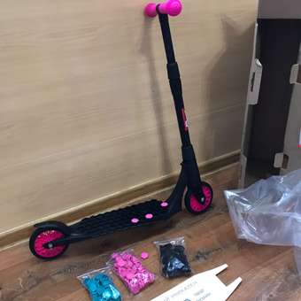Креативный самокат Yo Band двухколесный складной POLYGON розовый: отзыв пользователя Детский Мир