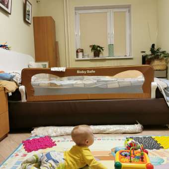 Барьер защитный для кровати Baby Safe Ушки 150х42 коричневый: отзыв пользователя Детский Мир