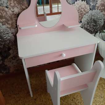 Набор мебели Sitstep Туалетный столик с зеркалом и стулом розовый: отзыв пользователя Детский Мир