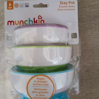 Тарелки-миски Munchkin Stay Put на присосках 3шт 51750: отзыв пользователя Детский Мир