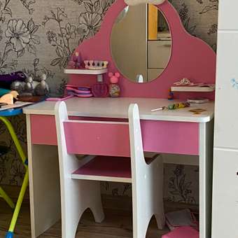 Набор мебели Sitstep Туалетный столик с зеркалом и стулом малиновый: отзыв пользователя Детский Мир