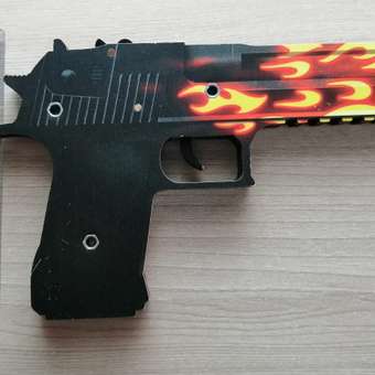 Игрушечный пистолет Go-Wood Desert Eagle версия 1.6 Пламя деревянный резинкострел: отзыв пользователя Детский Мир