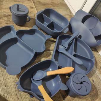 Набор детской посуды PlayKid темно-синий: отзыв пользователя Детский Мир