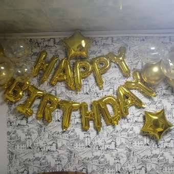 Воздушные шары Happy Birthday Мишины шарики для фотозоны на день рождения латексные и фольгированные: отзыв пользователя Детский Мир