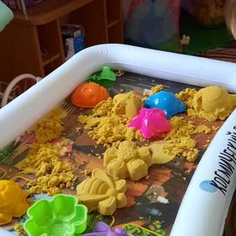 Набор Космический песок Песочница и формочки (желтый) 1 кг: отзыв пользователя Детский Мир