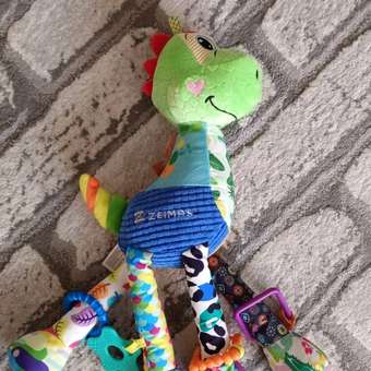 Игрушка подвеска мягкая Zeimas Монтессори Динозавр с прорезывателем и погремушкой интерактивная и развивающая: отзыв пользователя Детский Мир