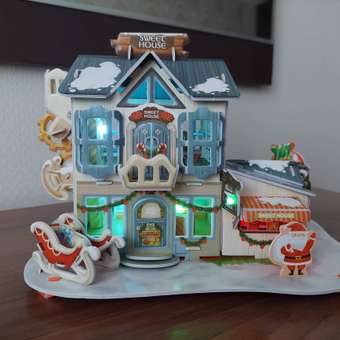 Пазл CubicFun Рождественский магазин сладостей с LED-подсветкой 3D 56элементов P648h: отзыв пользователя Детский Мир